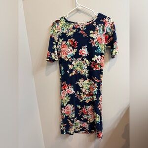 Floral Print Navy bodycon Dress size small
